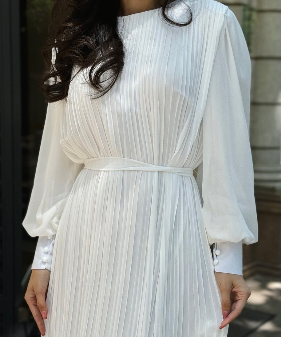 Pleated Tiered Maxi Dress(MS466)