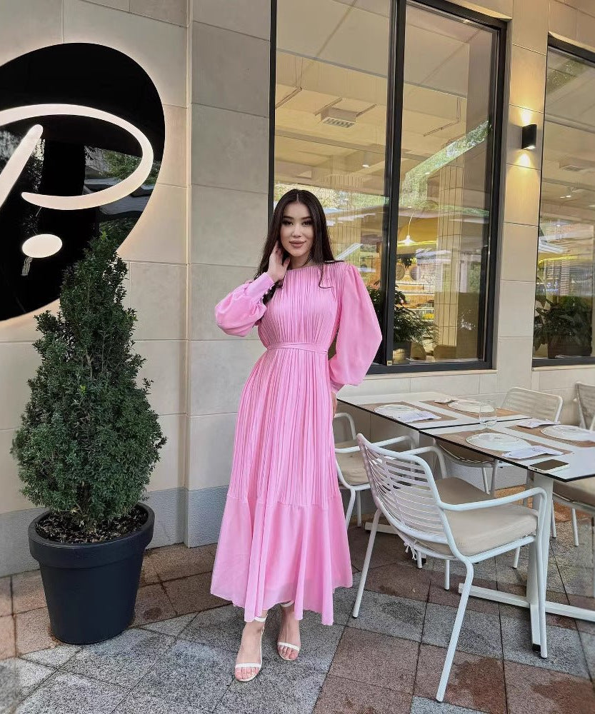 Pleated Tiered Maxi Dress(MS466)
