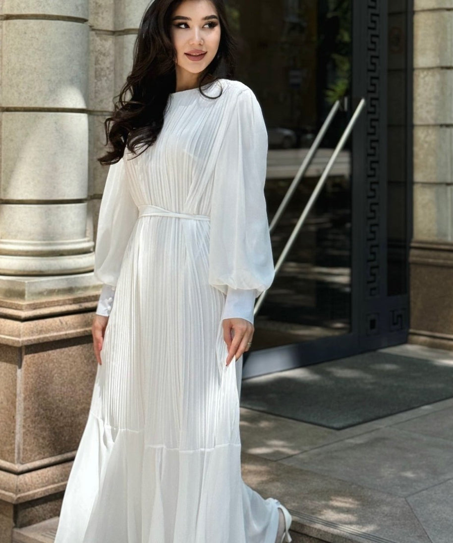 Pleated Tiered Maxi Dress(MS466)