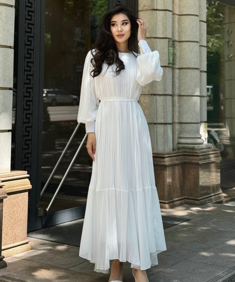 Pleated Tiered Maxi Dress(MS466)