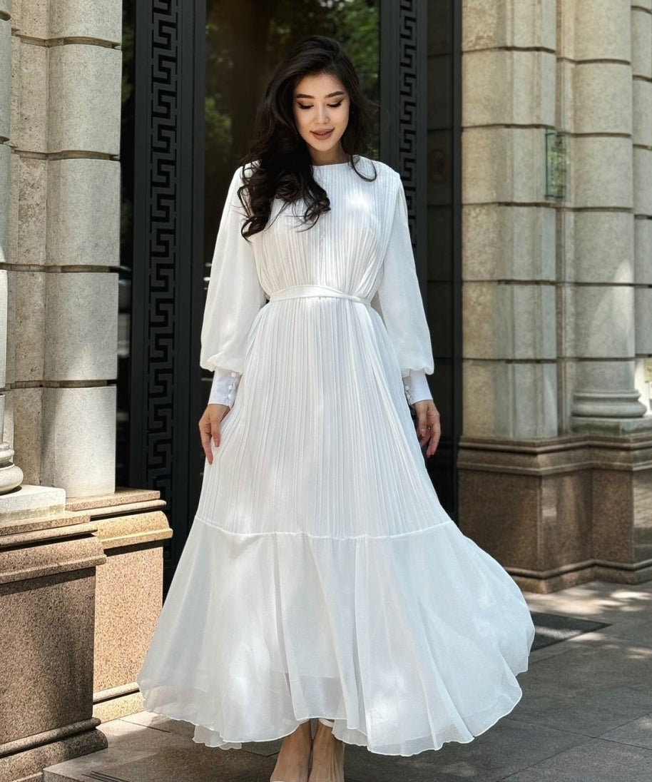 Pleated Tiered Maxi Dress(MS466)