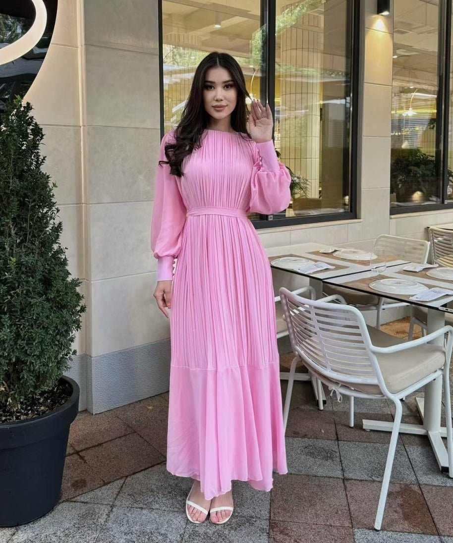 Pleated Tiered Maxi Dress(MS466)