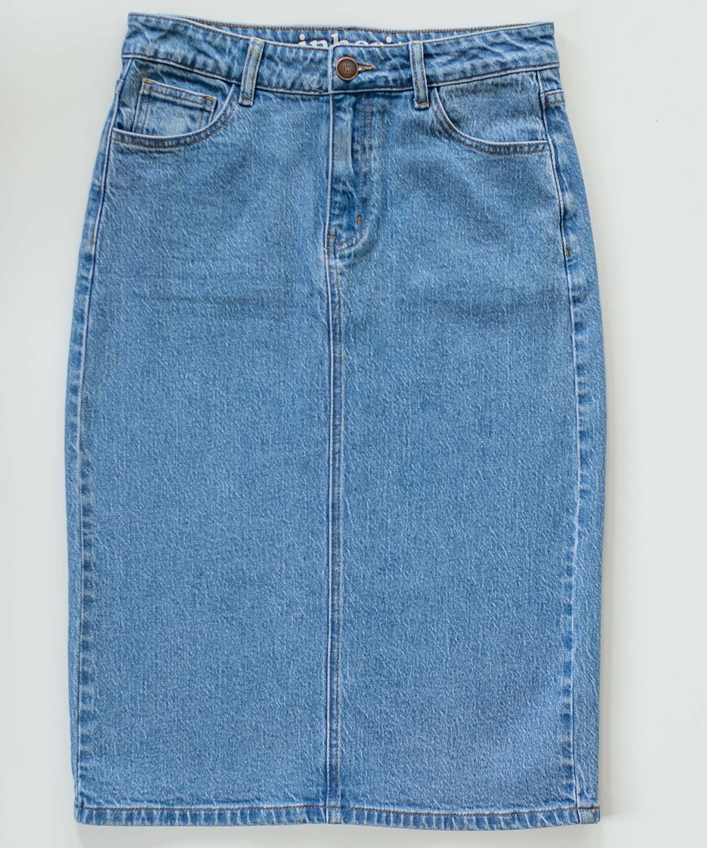 Remi Denim Classic Wash Midi Skirt