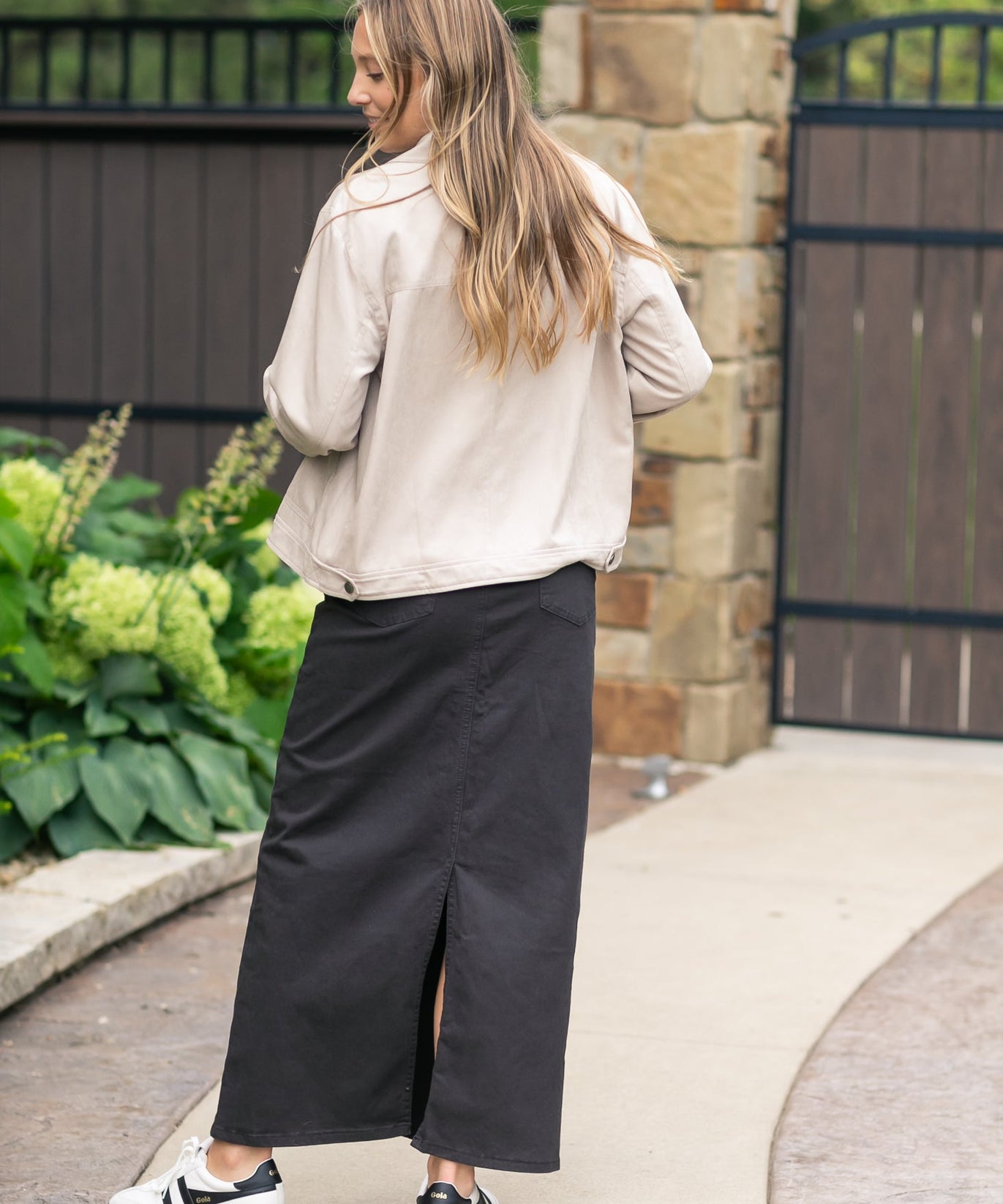Stella Onyx Black Denim Maxi Skirt