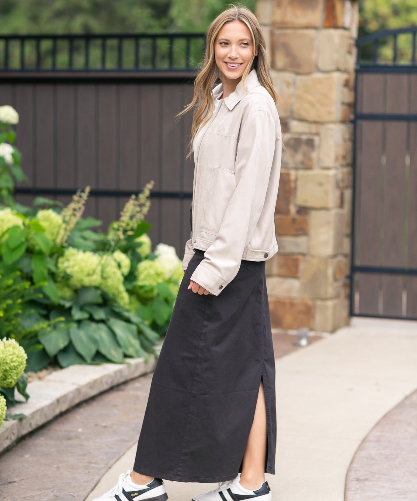 Stella Onyx Black Denim Maxi Skirt