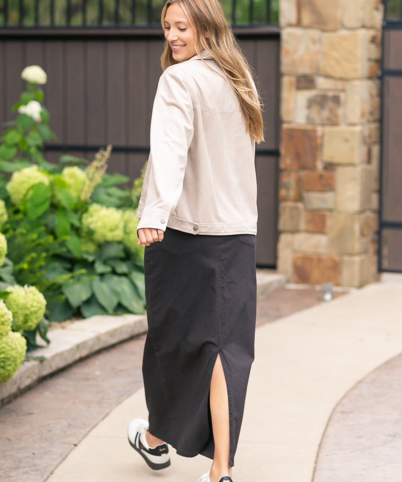Stella Onyx Black Denim Maxi Skirt