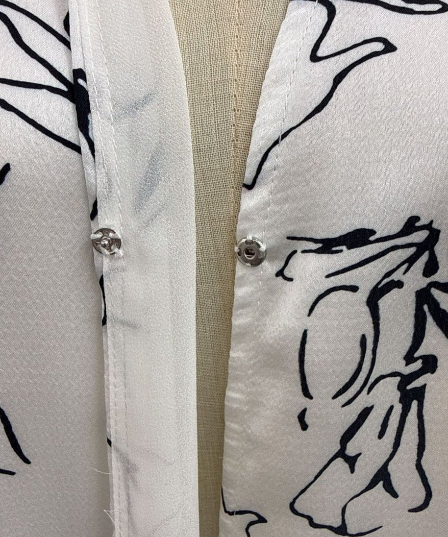 Printed Double-Layer Open Abaya & Hijab Set(MOA324)