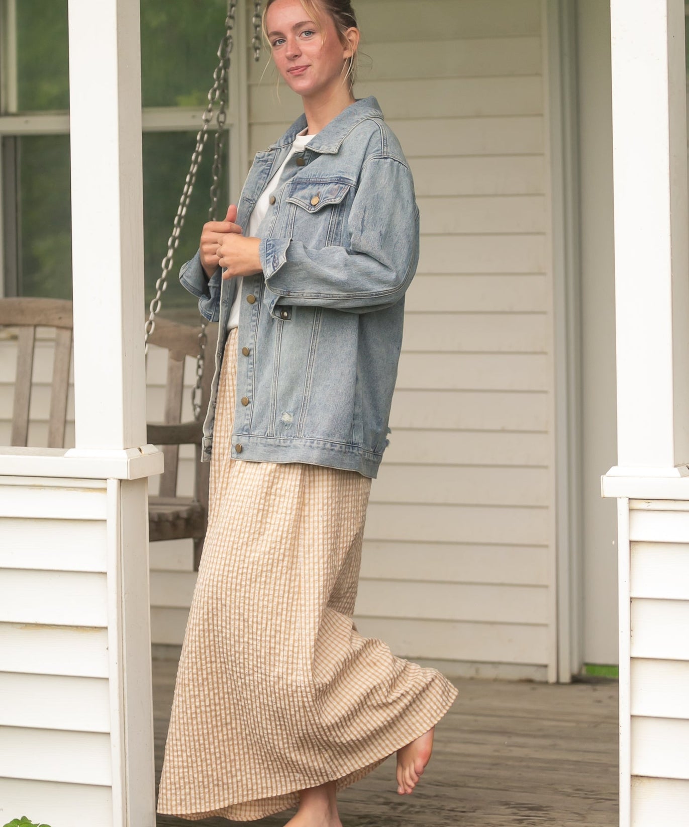 Rayne Modern Gingham Maxi Skirt