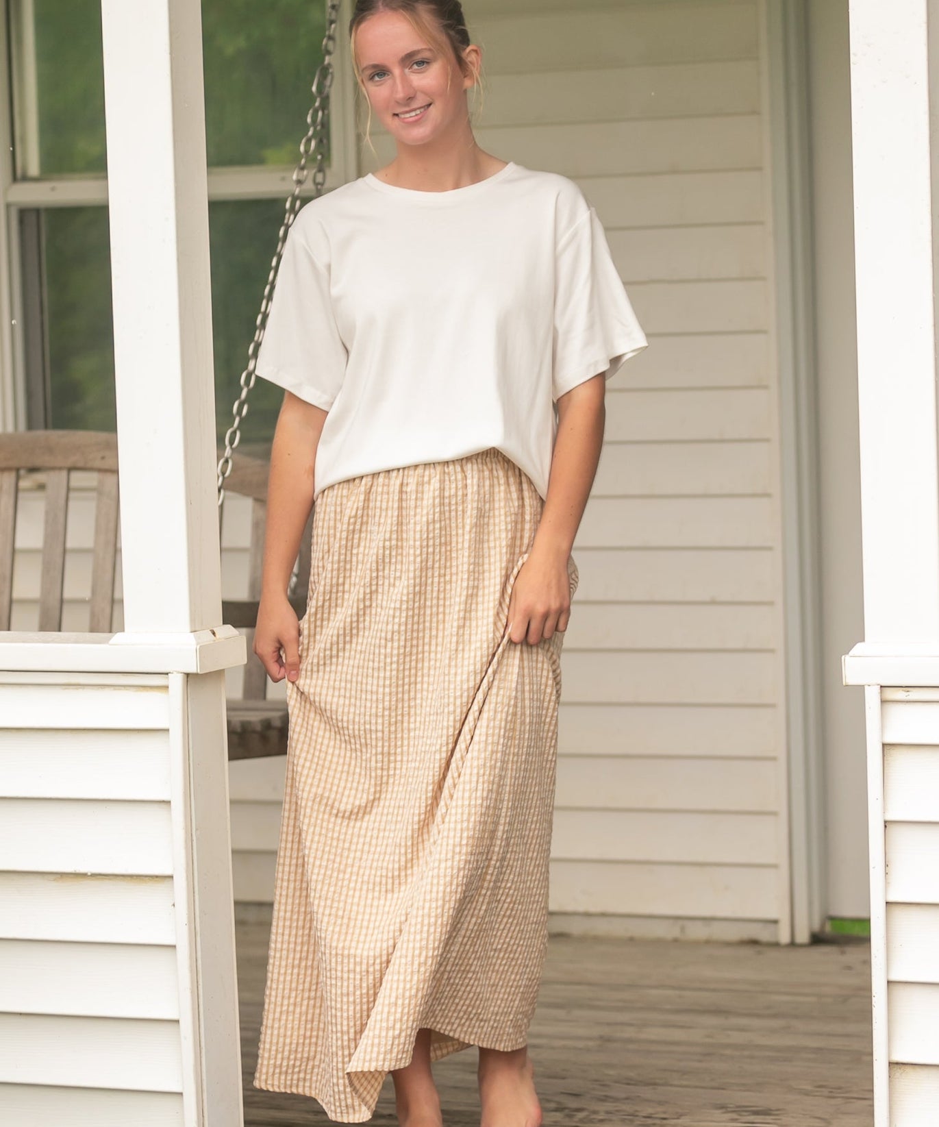Rayne Modern Gingham Maxi Skirt