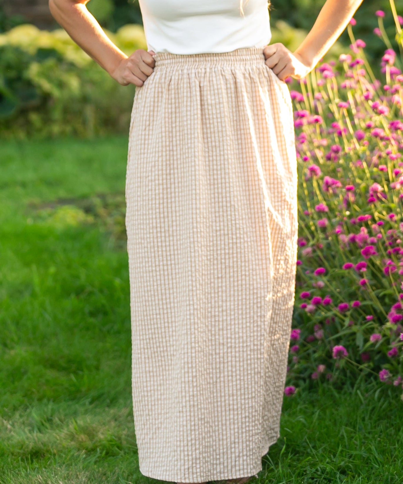 Rayne Modern Gingham Maxi Skirt