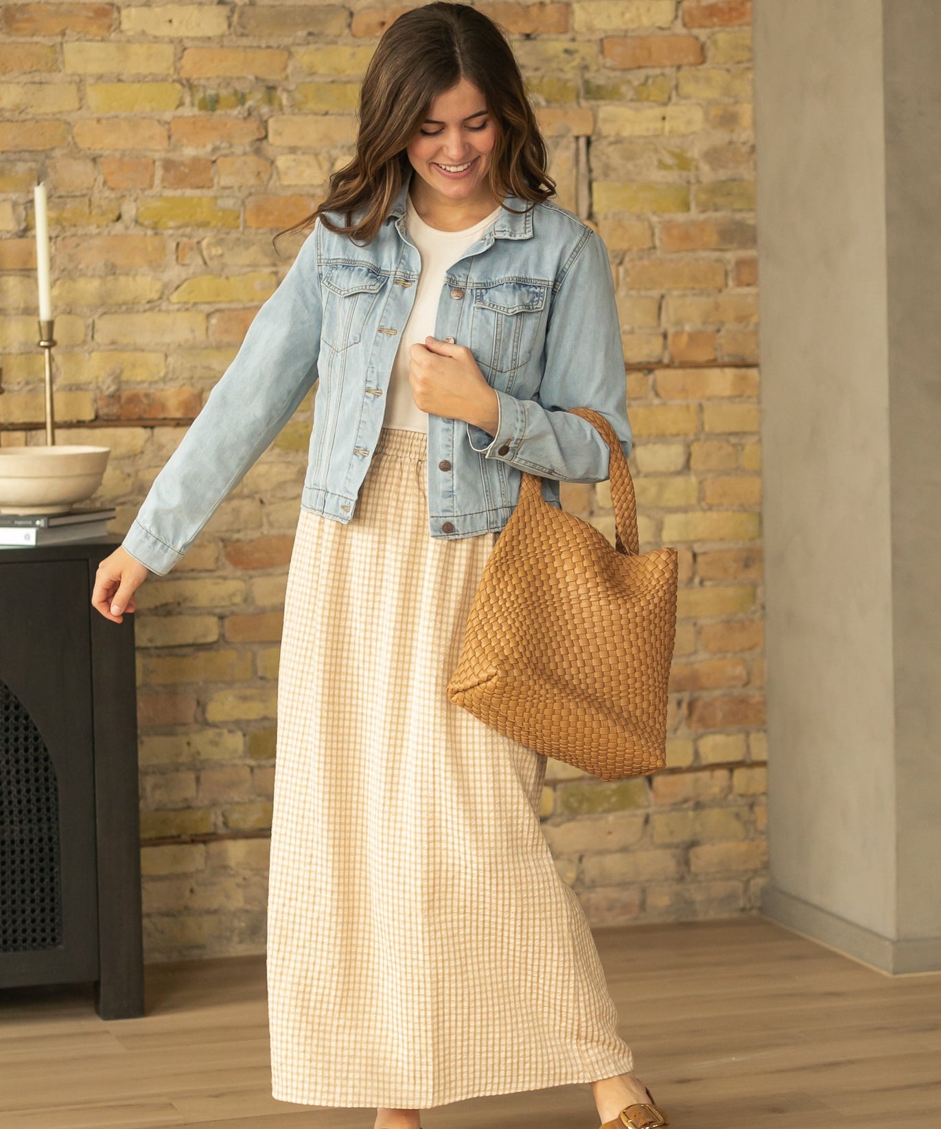 Rayne Modern Gingham Maxi Skirt