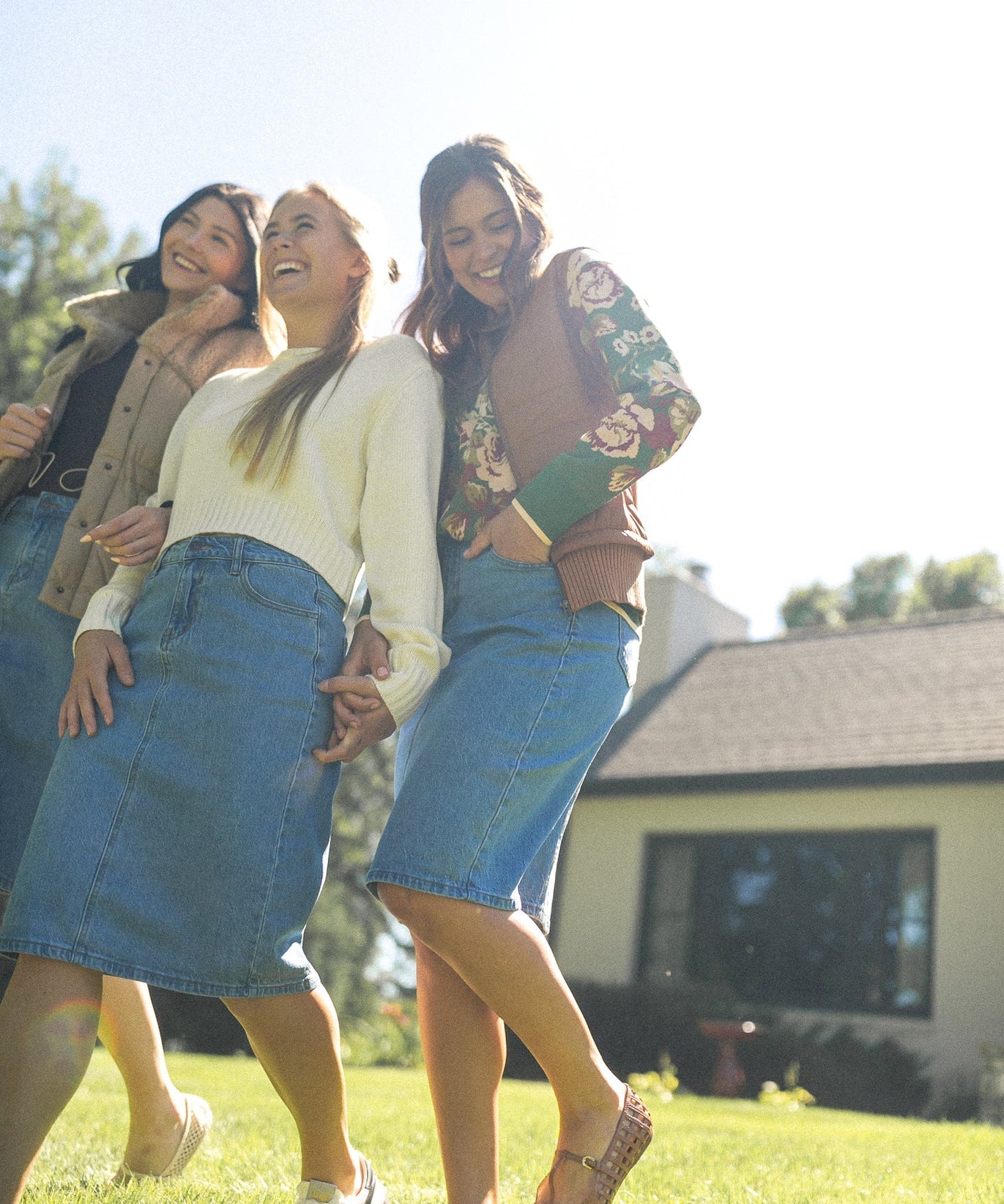 Remi Denim Classic Wash Midi Skirt
