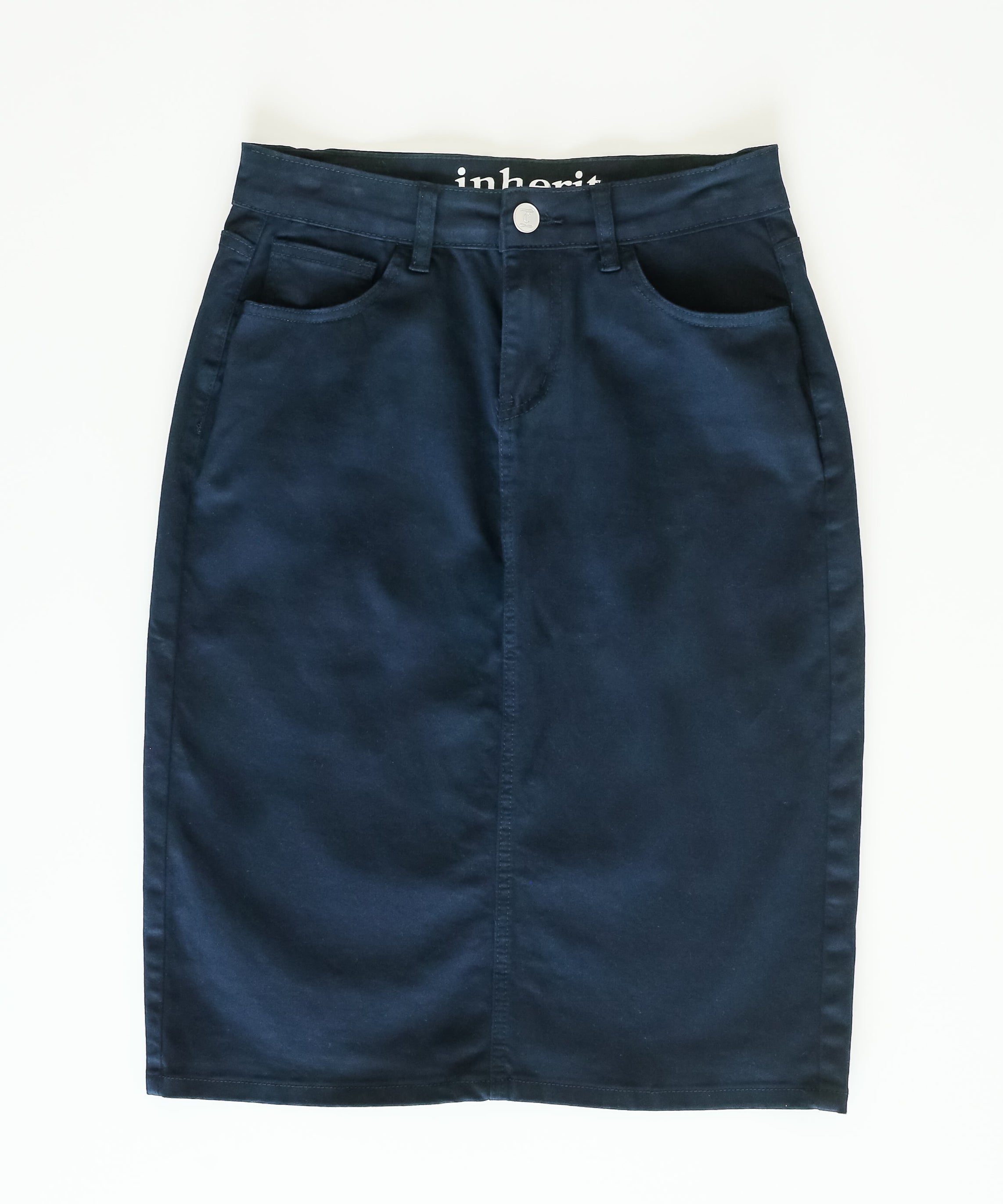 Remi Navy Denim Midi Skirt