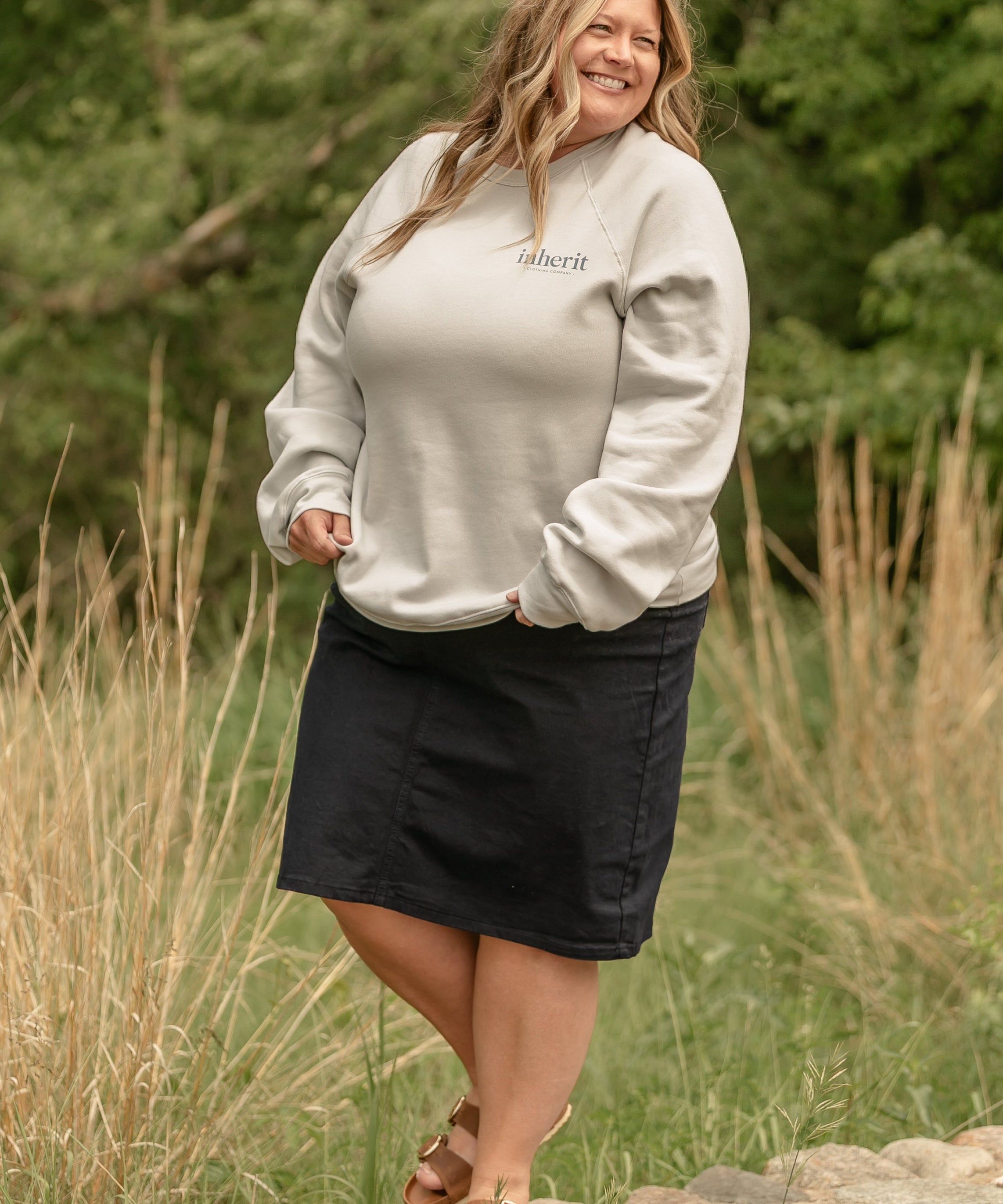Remi Navy Denim Midi Skirt