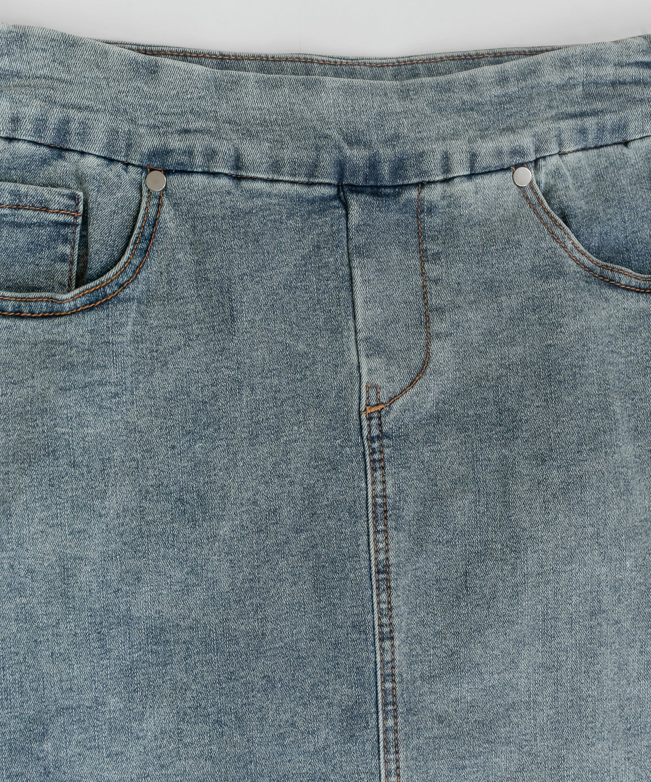 Sandra Classic Wash Midi Denim Skirt