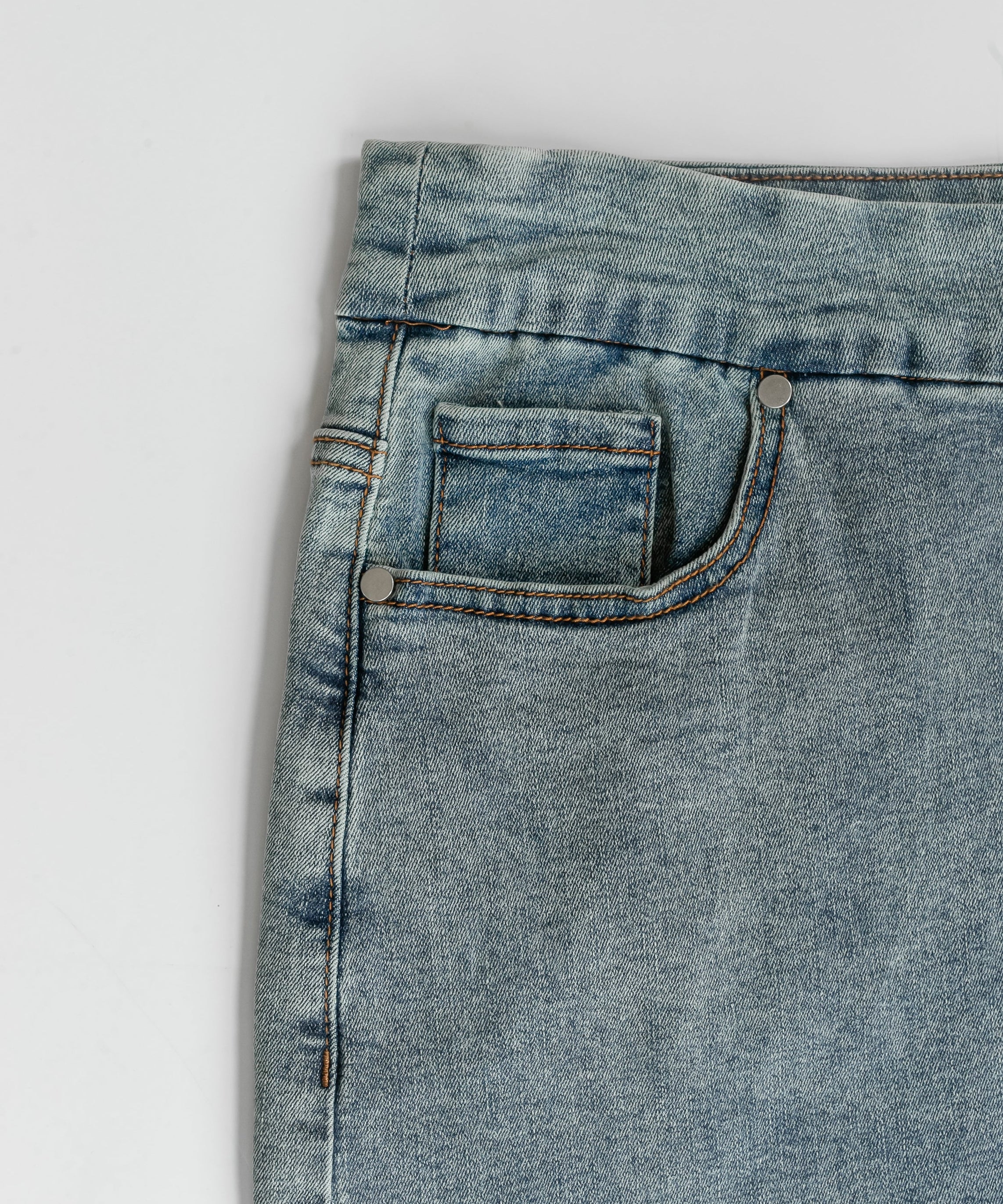 Sandra Classic Wash Midi Denim Skirt