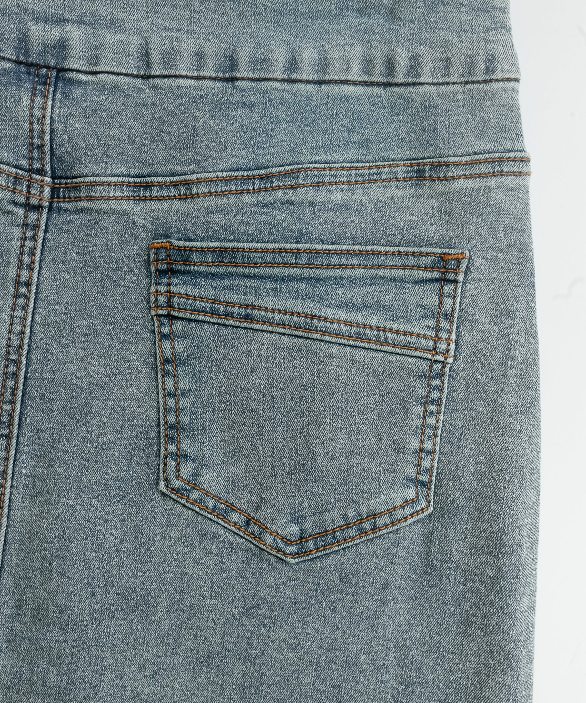 Sandra Classic Wash Midi Denim Skirt
