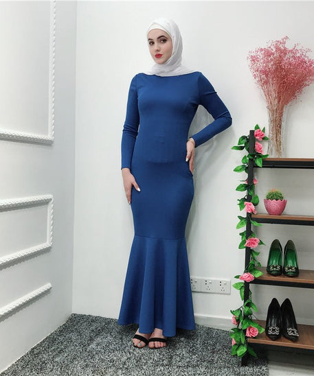 Stretch Mermaid Hem Maxi Dress(MS457)