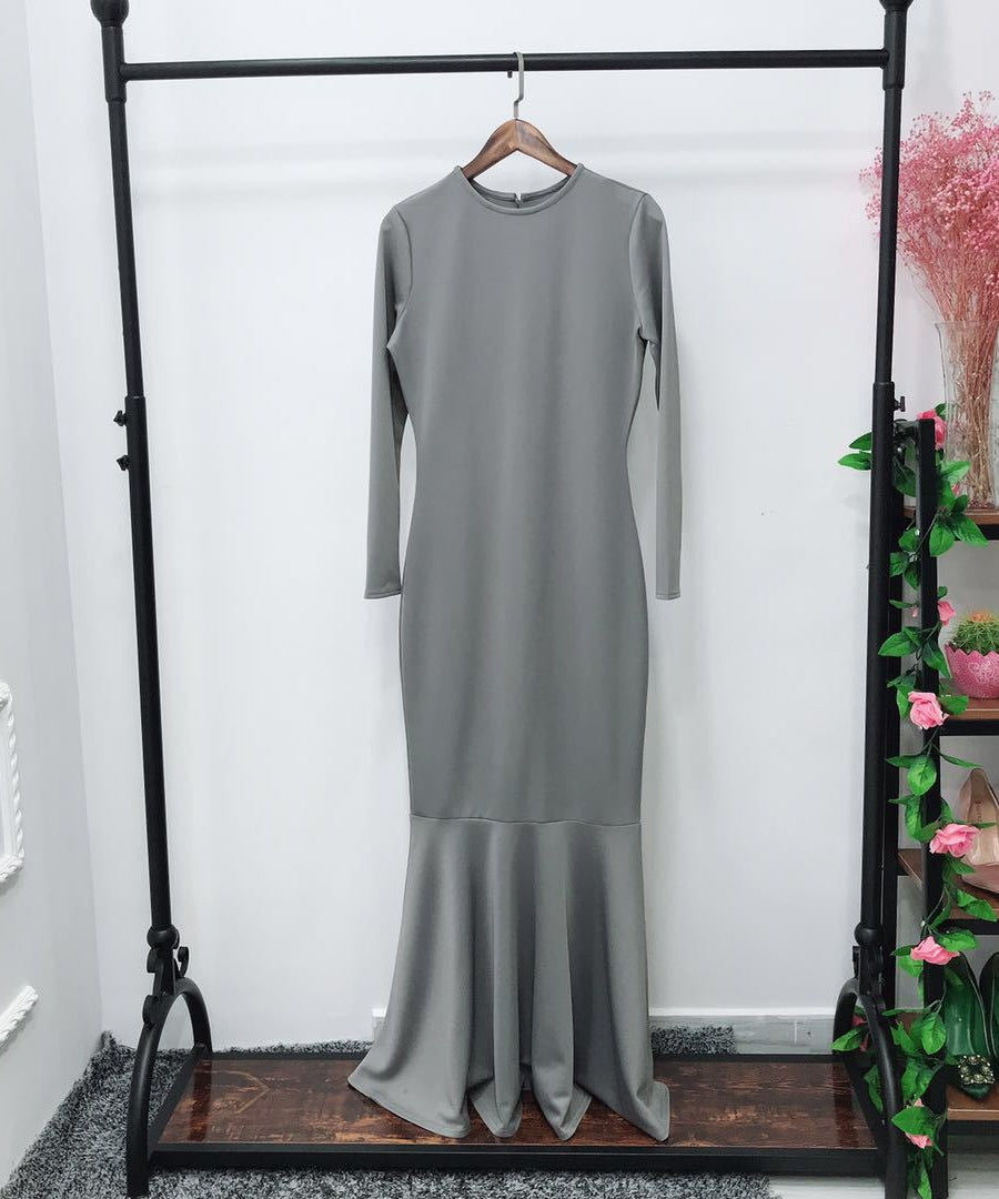 Stretch Mermaid Hem Maxi Dress(MS457)
