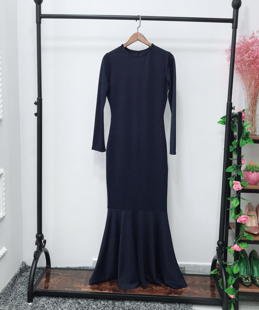 Stretch Mermaid Hem Maxi Dress(MS457)