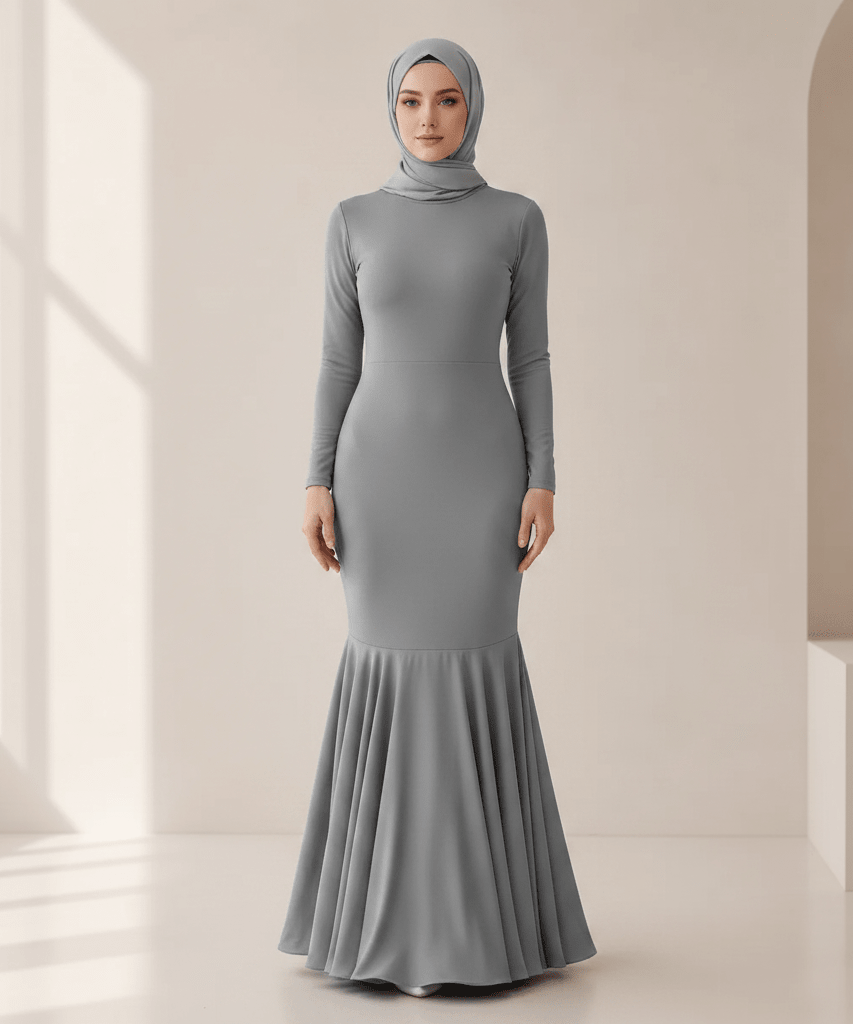 Stretch Mermaid Hem Maxi Dress(MS457)