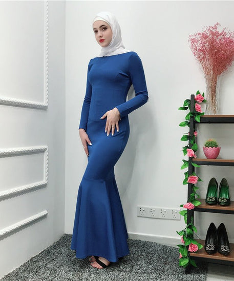 Stretch Mermaid Hem Maxi Dress(MS457)