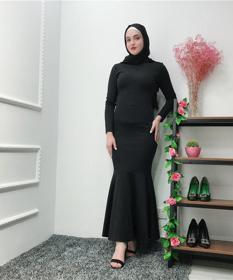 Stretch Mermaid Hem Maxi Dress(MS457)