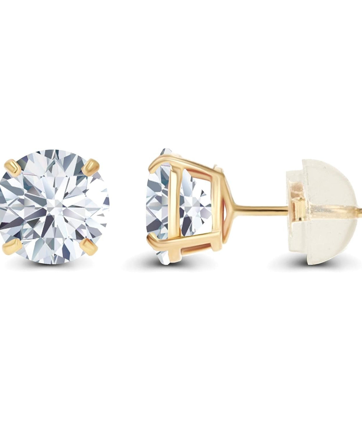 2.00 CTW AGI Certified Lab-Grown Diamond Stud Earrings in Solid 14K Gold - G Color, VS Clarity