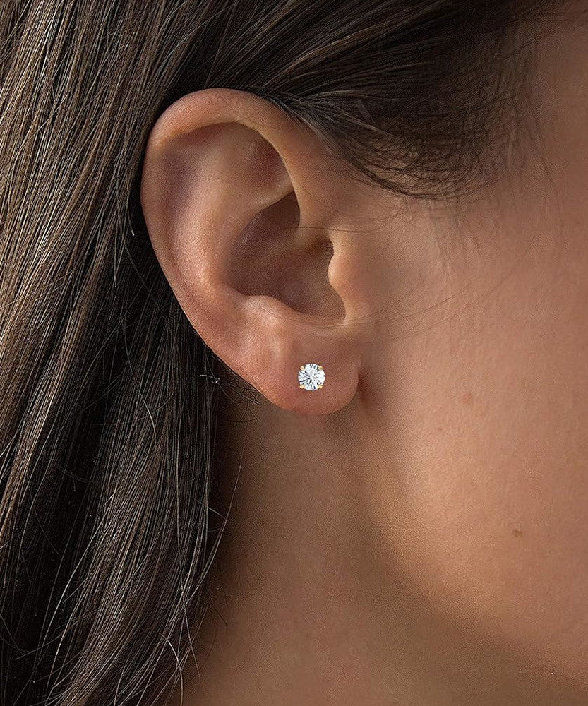 2.00 CTW AGI Certified Lab-Grown Diamond Stud Earrings in Solid 14K Gold - G Color, VS Clarity