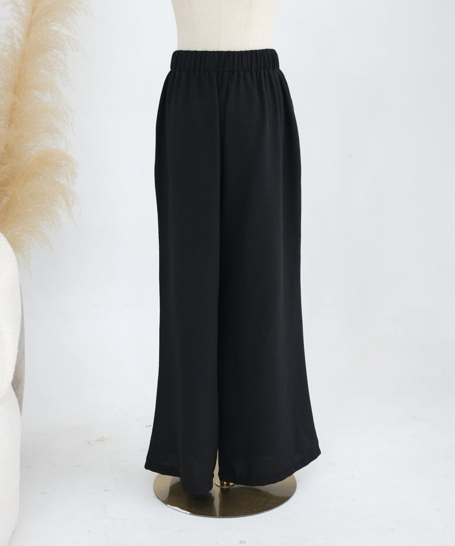 Textured Longline Top & Wide-Leg Trouser Set(MS455)