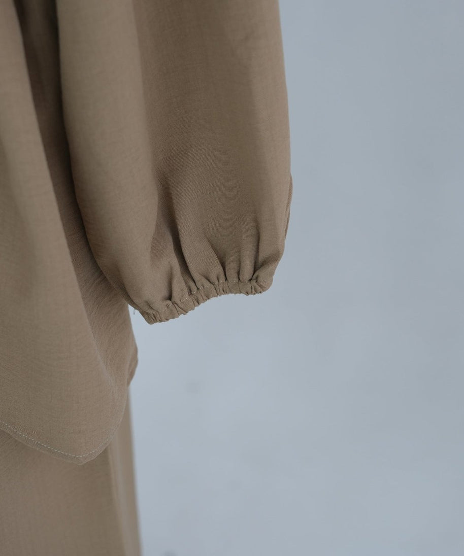 Textured Longline Top & Wide-Leg Trouser Set(MS455)