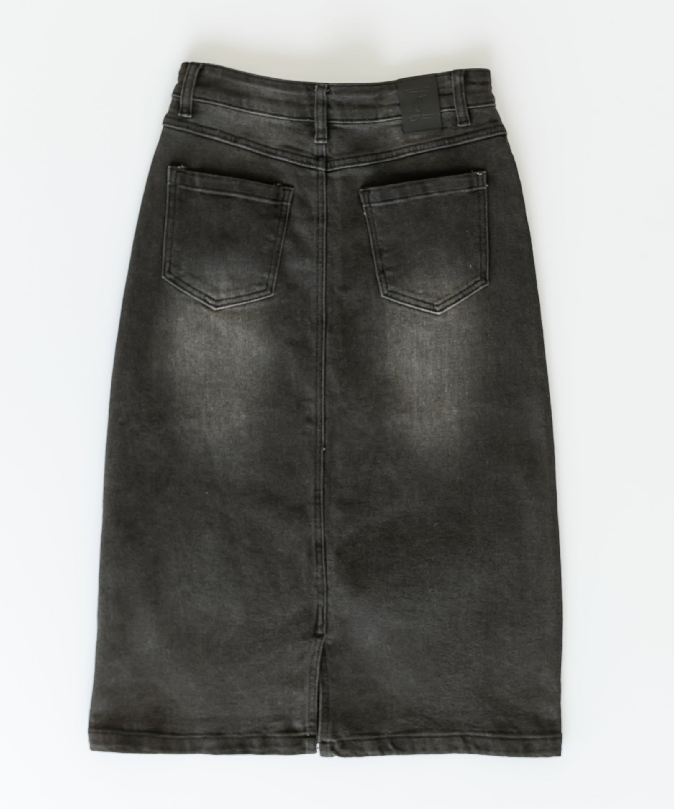 Tiffany Black Denim Midi Skirt - FINAL SALE