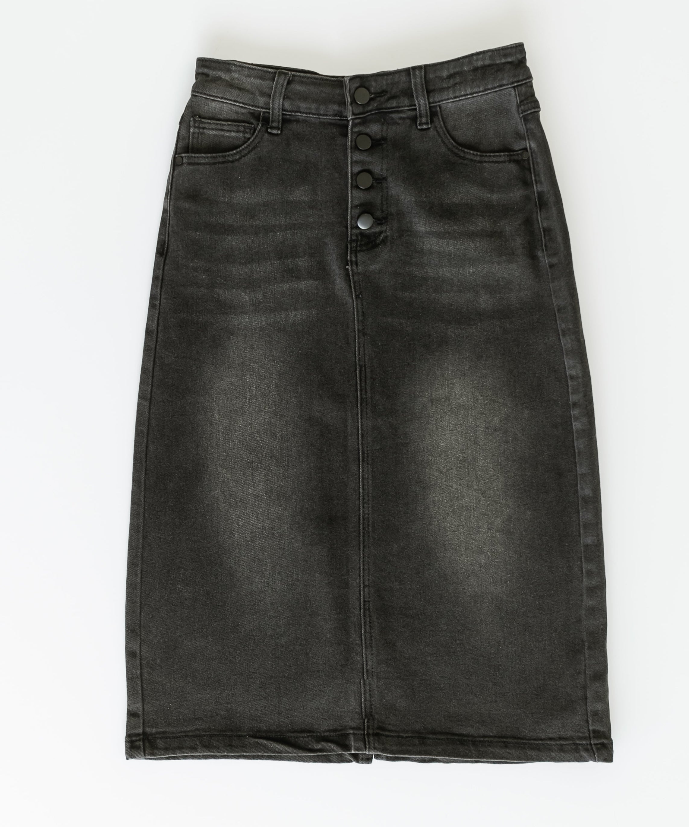 Tiffany Black Denim Midi Skirt - FINAL SALE