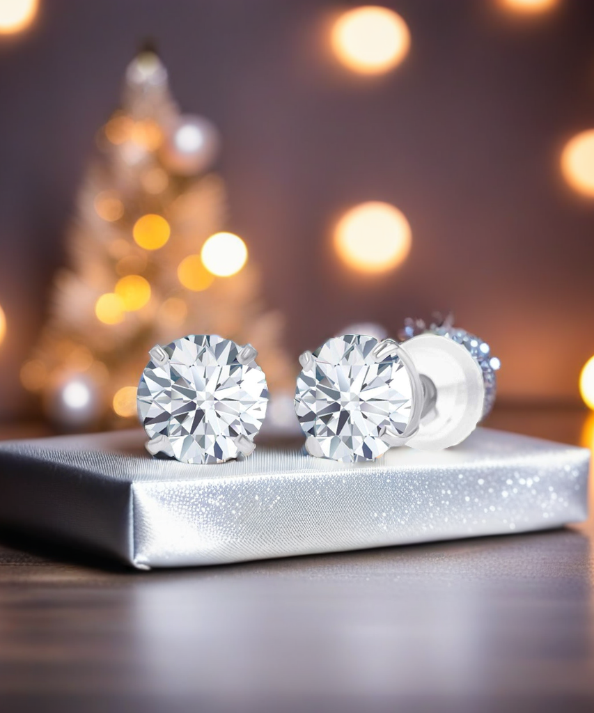 2.00 CTW AGI Certified Lab-Grown Diamond Stud Earrings  | G/VS | USA Handcrafted Fine Jewelry