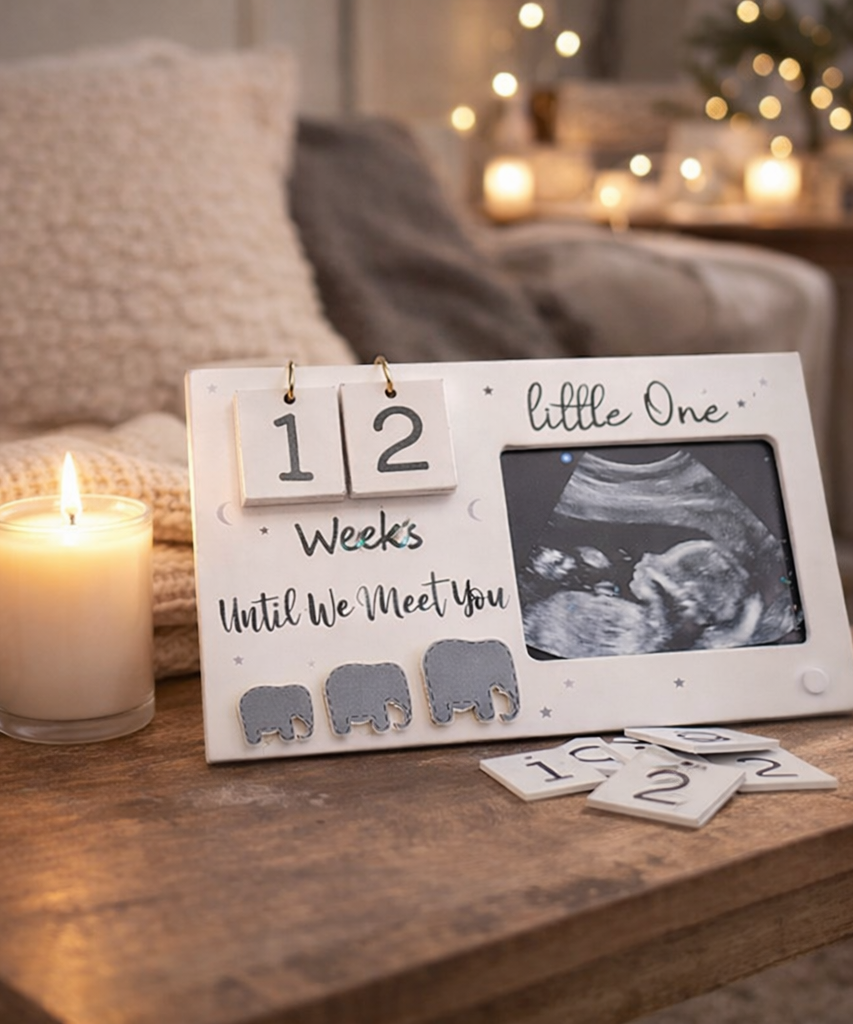 Pregnancy Ultrasound Frame with Week-by-Week Countdown – Baby Keepsake Gift for Expecting Moms