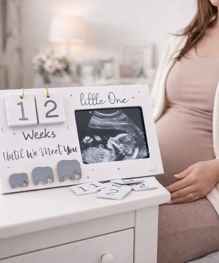 Pregnancy Ultrasound Frame with Week-by-Week Countdown – Baby Keepsake Gift for Expecting Moms