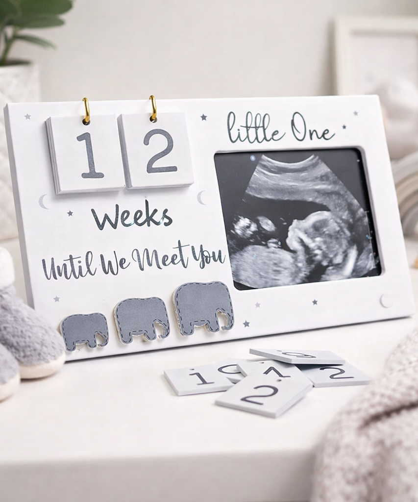 Pregnancy Ultrasound Frame with Week-by-Week Countdown – Baby Keepsake Gift for Expecting Moms