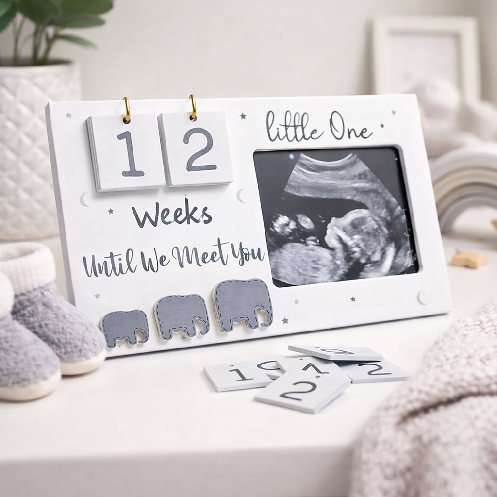 Pregnancy Ultrasound Frame with Week-by-Week Countdown – Baby Keepsake Gift for Expecting Moms