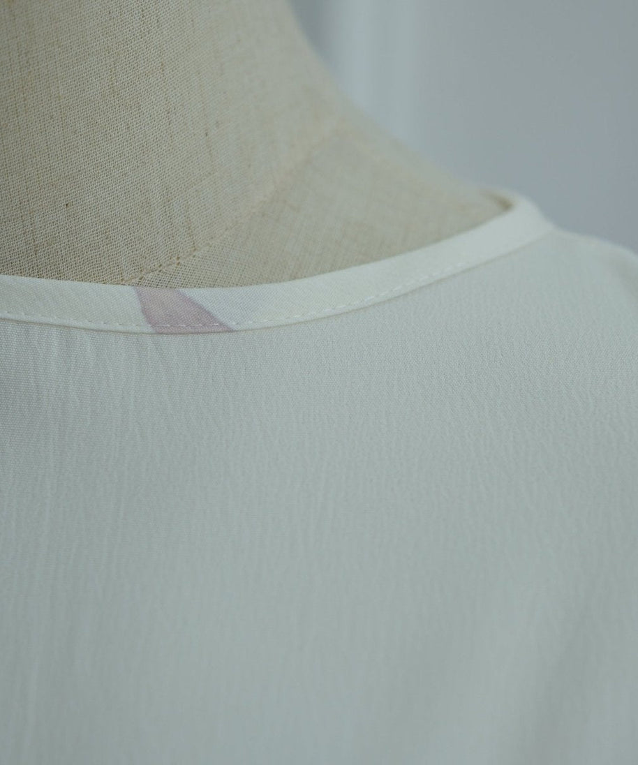 Watercolour Floral Washed-Crinkle Wide-Sleeve Maxi Dress(MS473)