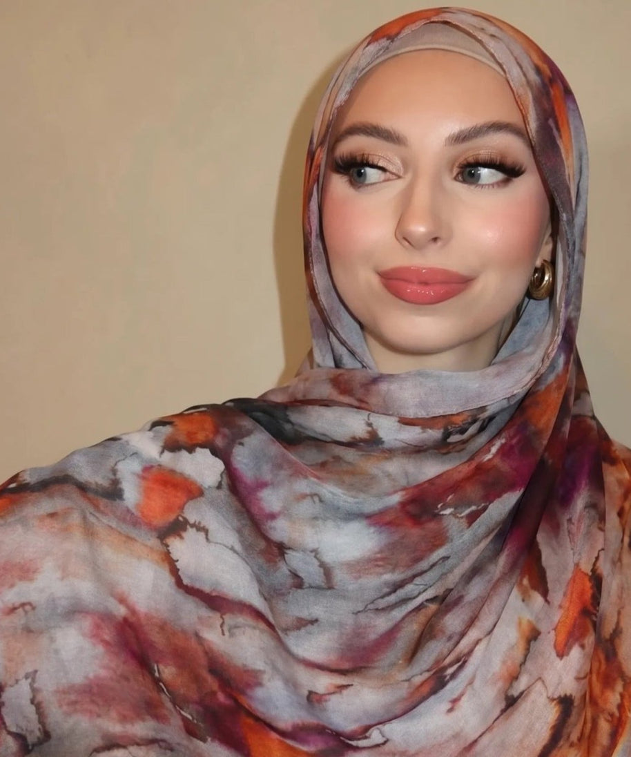 Watercolour Wash Hijab Scarf(MH240)
