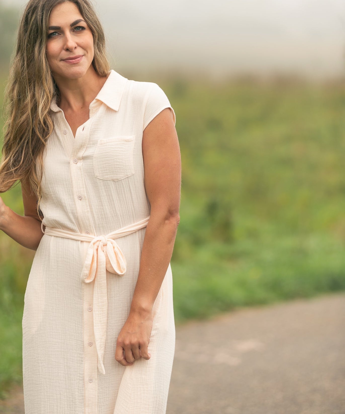Willow Blush Pink Cotton Gauze Midi Dress