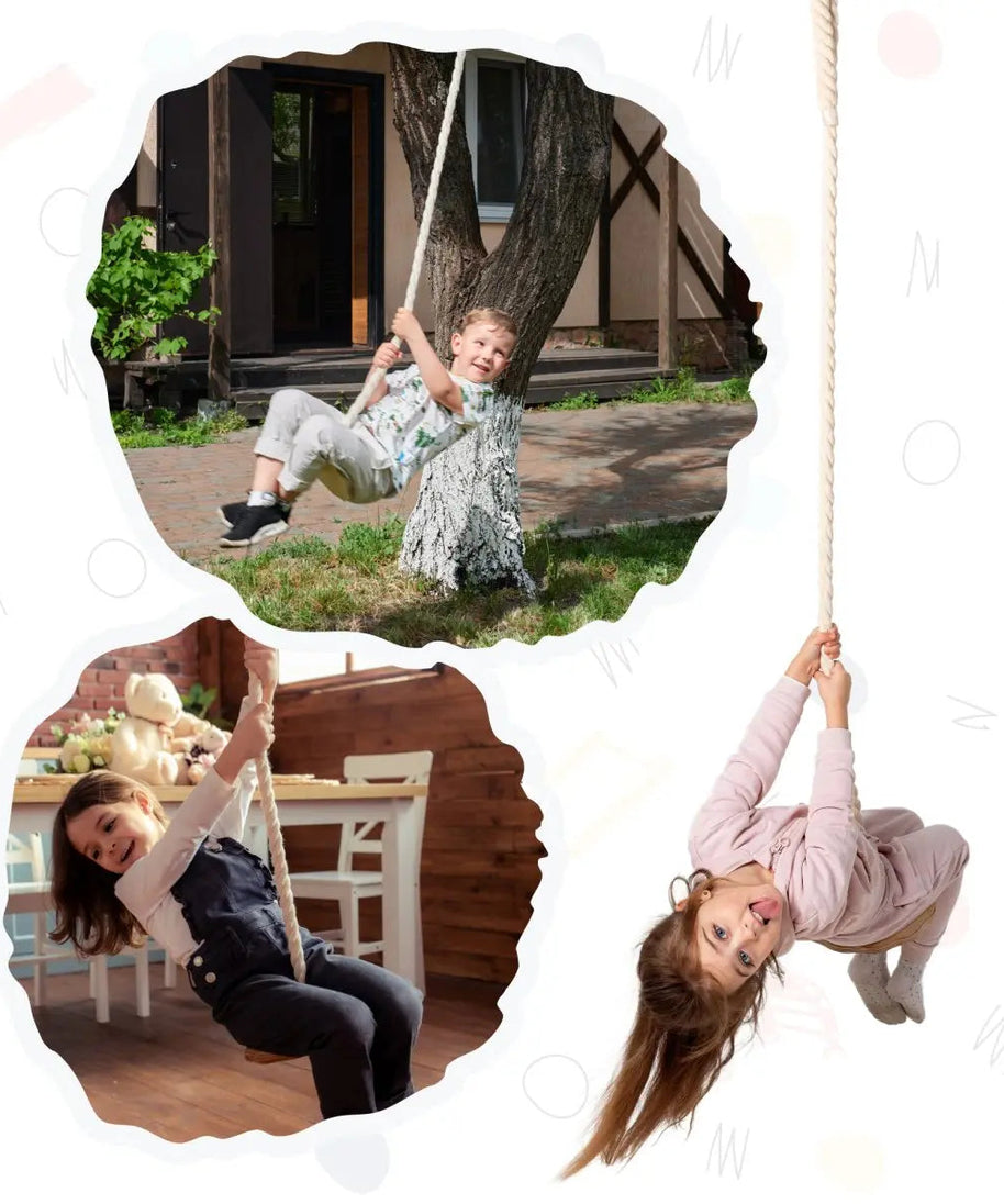 Wooden rope swing for kids