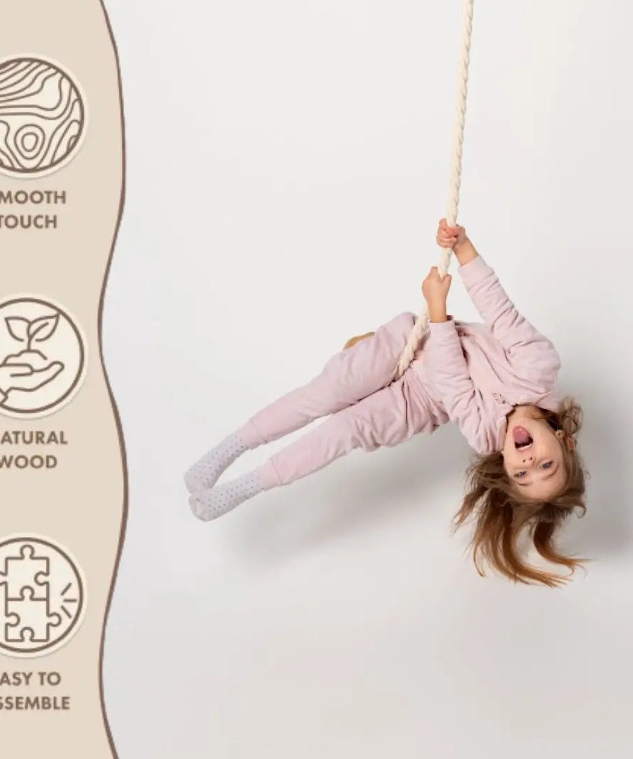 Wooden rope swing for kids