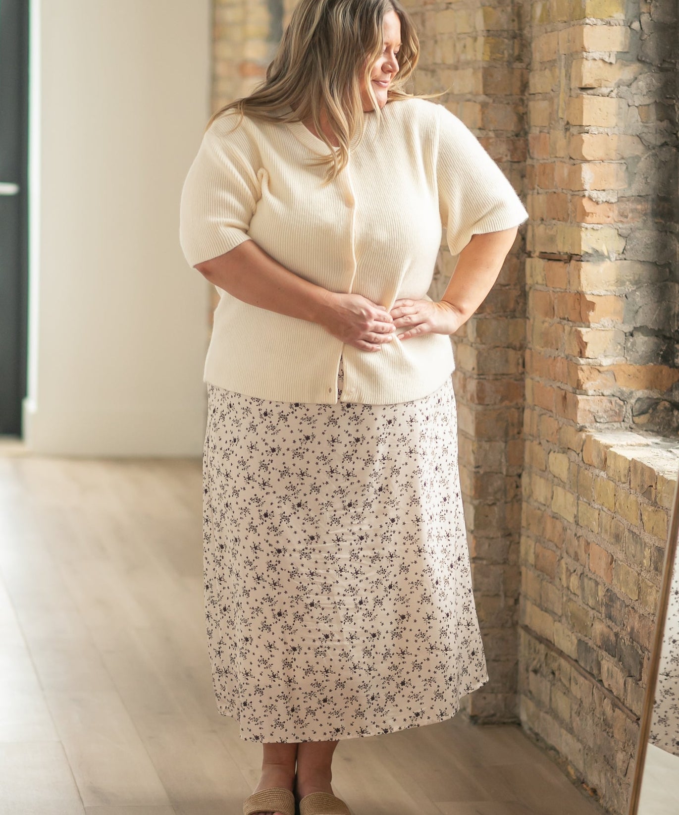 Zadie Ivory Short Sleeve Button Cardigan